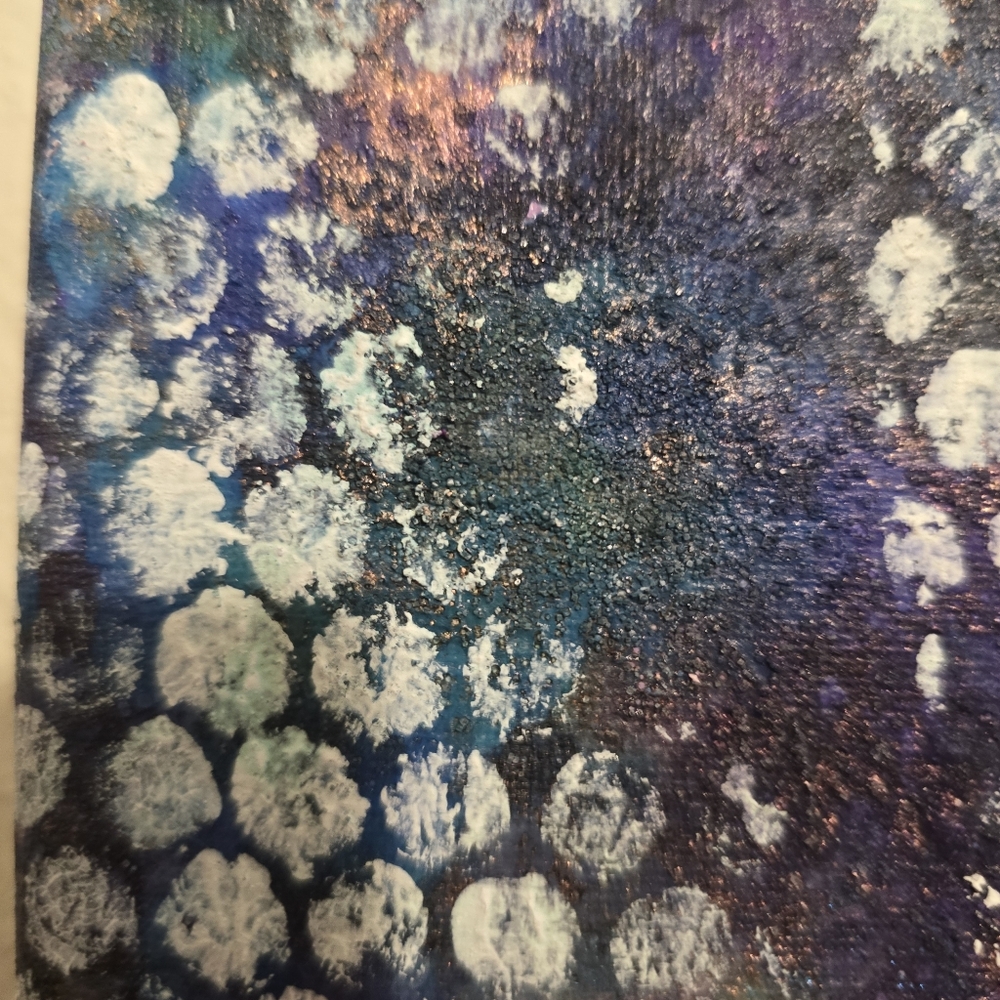 HANDCRAFTED Abstract Painting HANDPAINTED Artwork HANDMADE Wall Art Decor 8"x8" - Picture 7 of 12